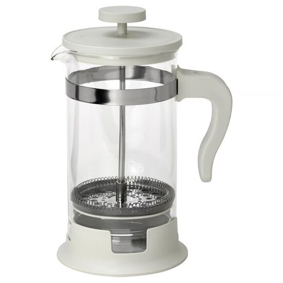 IKEA UPPHETTA French press coffee maker, glass stainless steel, off-white - Picture 1 of 12